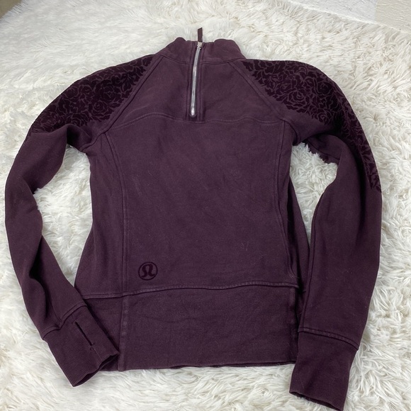 Lululemon Floral Flock Pullover Black Cherry - Picture 7 of 7